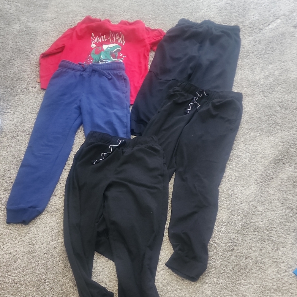 Kids Black and Blue Jogger Pants Set